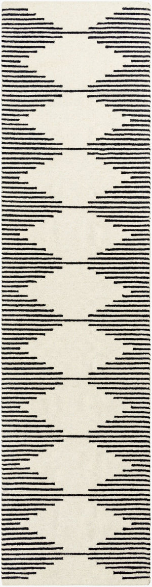 Livabliss Granada Hand Tufted Wool Area Rug Geometric Pattern for Living Room Dining Space Black, Beige 2'6" x 10' GND2331-2610