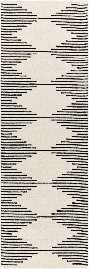 Livabliss Granada Hand Tufted Wool Area Rug Geometric Pattern for Living Room Dining Space Black, Beige 2'6" x 8' GND2331-268