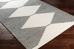 Livabliss Granada Hand Tufted Wool Area Rug Geometric Pattern for Living Room Dining Space Black, Beige 6' x 9' GND2331-69