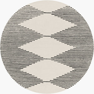 Livabliss Granada Hand Tufted Wool Area Rug Geometric Pattern for Living Room Dining Space Black, Beige 6' x 6' GND2331-6RD