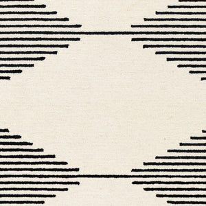 Livabliss Granada Hand Tufted Wool Area Rug Geometric Pattern for Living Room Dining Space Black, Beige 6' x 9' GND2331-69