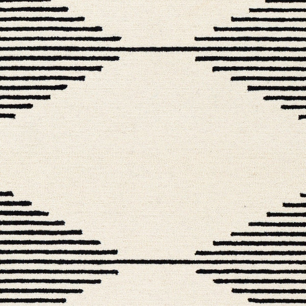 Livabliss Granada Hand Tufted Wool Area Rug Geometric Pattern for Living Room Dining Space Black, Beige 6' x 9' GND2331-69