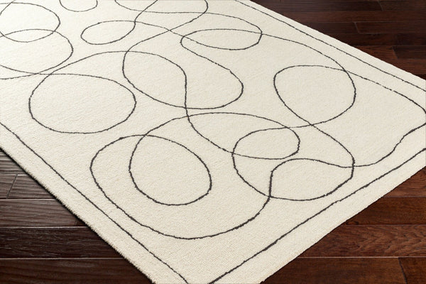 Livabliss Granada Hand Tufted Wool Accent Rug Artisan Crafted for Entryways and Bohemian Spaces Beige, Black 8' x 10' GND2344-810