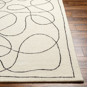 Livabliss Granada Hand Tufted Wool Accent Rug Artisan Crafted for Entryways and Bohemian Spaces Beige, Black 8' x 10' GND2344-810