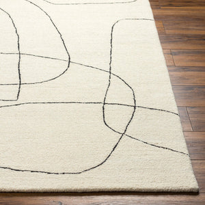 Livabliss Granada Handmade Wool Accent Rug Artisan Tufted for Entryways and Small Spaces Ivory, Dark Bro 2' x 3' GND2345-23