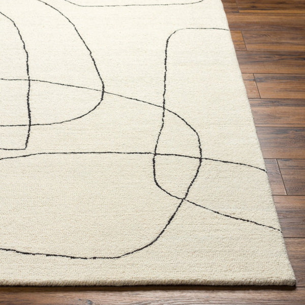 Livabliss Granada Handmade Wool Accent Rug Artisan Tufted for Entryways and Small Spaces Ivory, Dark Bro 2' x 3' GND2345-23