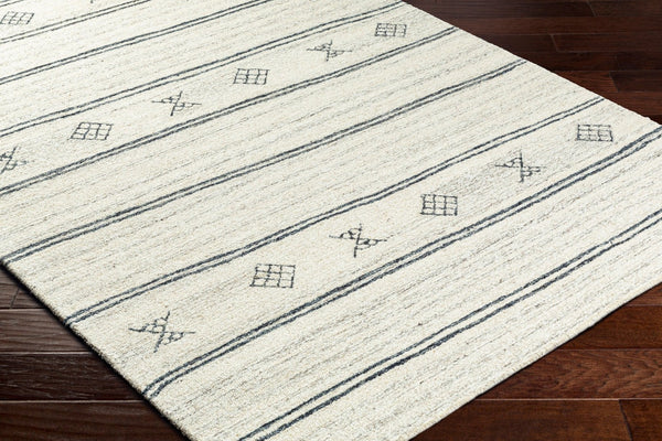 Livabliss Granada Hand Tufted Wool Area Rug Soft Medium Pile Accent for Entryways and Bedrooms Cream, Black 2' x 3' GND2351-23