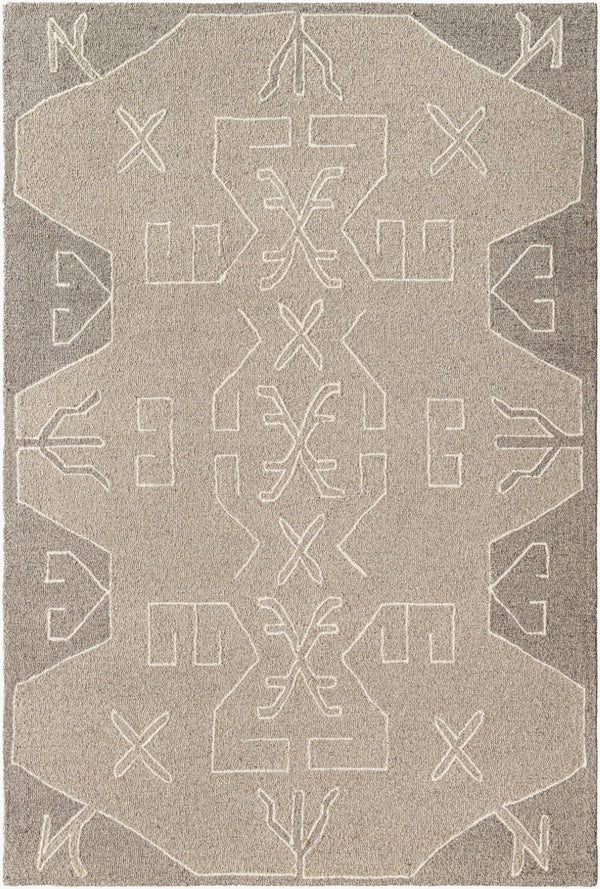 Livabliss Granada Hand Tufted Wool Area Rug Neutral Patterned Accent for Entryway or Bedroom GND2352-23