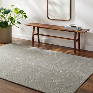 Livabliss Granada Hand Tufted Wool Accent Rug Artisan Crafted for Entryway or Bedside Layering Seafoam, Cream 2' x 3' GND2353-23