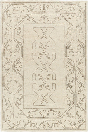 Livabliss Granada Hand Tufted Wool Accent Rug Artisan Crafted for Entryways and Bedroom Floors Ivory, Brown 5' x 7'6" GND2355-576