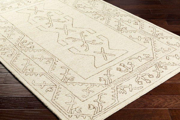 Livabliss Granada Hand Tufted Wool Accent Rug Artisan Crafted for Entryways and Bedroom Floors Ivory, Brown 5' x 7'6" GND2355-576