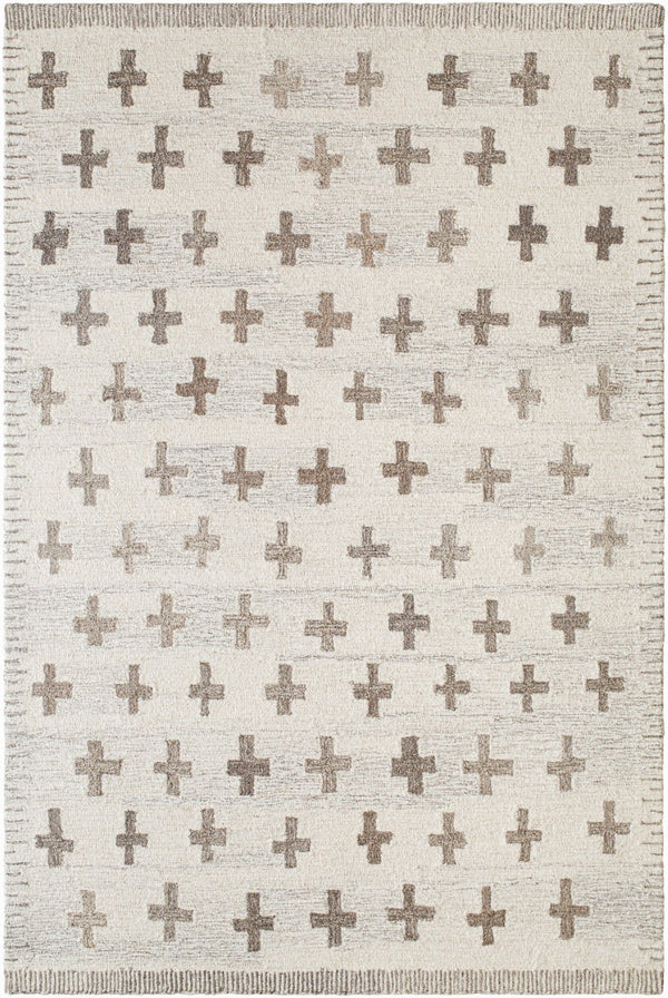 Livabliss Granada Hand Tufted Wool Accent Rug Artisan Geometric Design for Entryway or Bedside Ivory, Medium B 5' x 7'6" GND2368-576