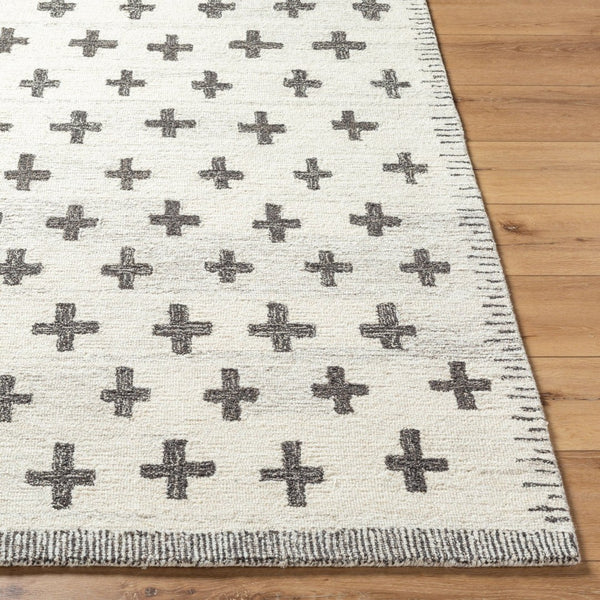 Livabliss Granada Hand Tufted Wool Accent Rug Artisan Crafted for Entryways and Bedside Areas Ivory, Charcoal 5' x 7'6" GND2369-576