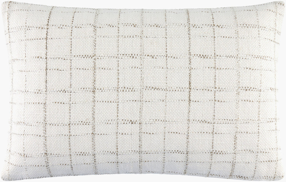 Surya Greenville Elegant 14"L X 22"W Lumbar Pillow - Chic Linen Blend For Stylish Comfort & Relaxation Ivory Linen,Cotton,Viscose,Linen,Cotton,Viscose Gne001-1422d