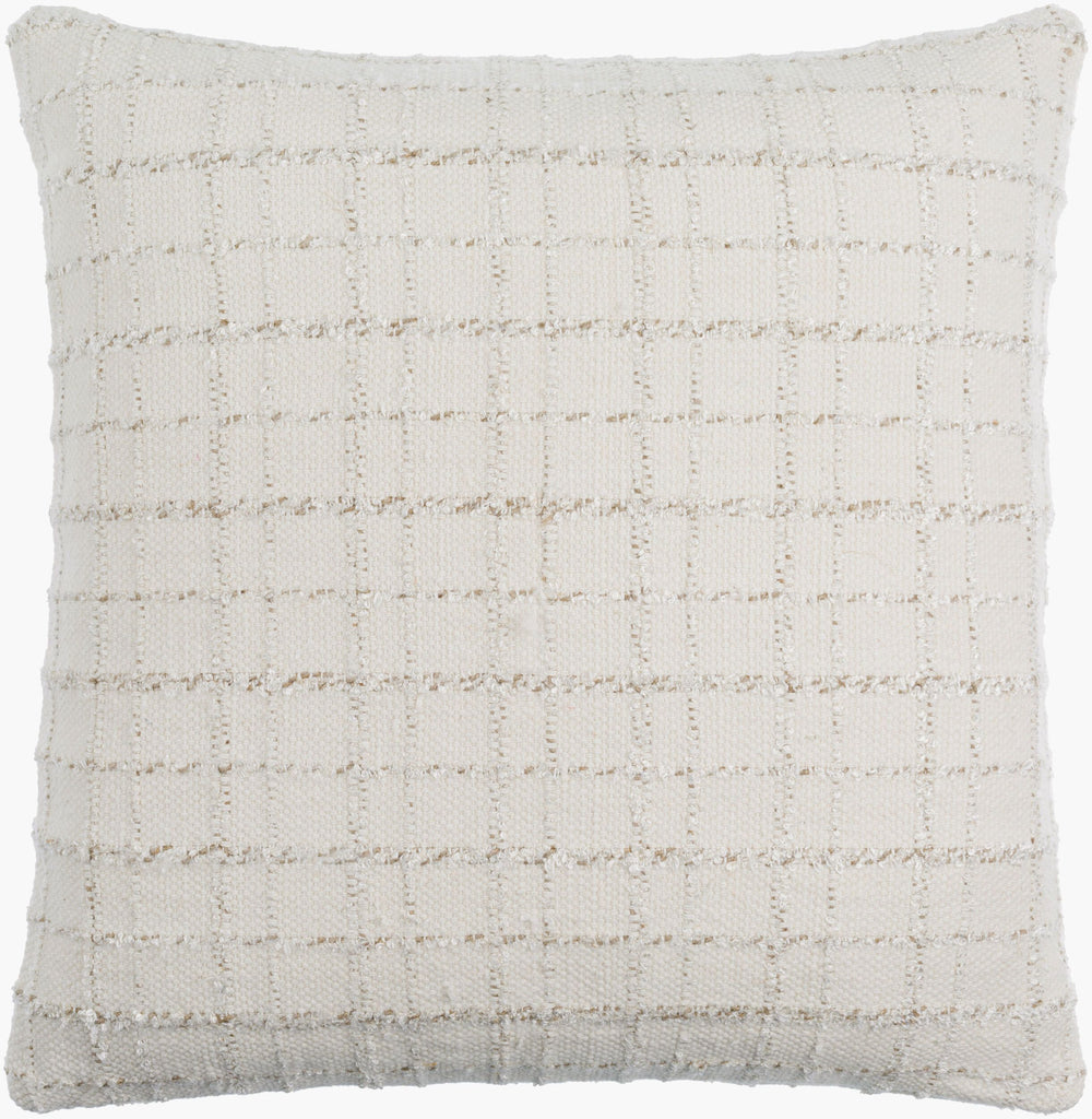 Surya Greenville 18" Accent Pillow - Luxurious Linen Blend For Comfort & Style - Perfect Home Décor Piece Ivory Linen,Cotton,Viscose,Linen,Cotton,Viscose Gne001-2020