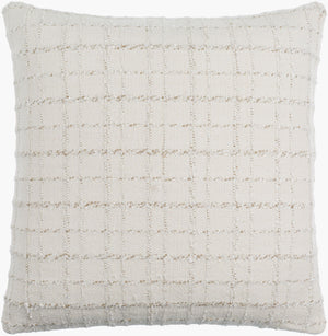 Surya Greenville 18" Accent Pillow - Luxurious Linen Blend For Comfort & Style - Perfect Home Décor Piece Ivory Linen,Cotton,Viscose,Linen,Cotton,Viscose Gne001-2020