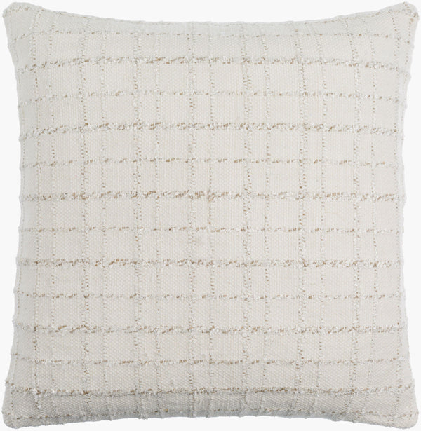 Surya Greenville 18" Accent Pillow - Luxurious Linen Blend For Comfort & Style - Perfect Home Décor Piece Ivory Linen,Cotton,Viscose,Linen,Cotton,Viscose Gne001-2020