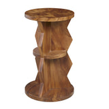 Rustic Round Spot Table Brown with Medium Brown Wood Finish P301678 Pulaski Furniture