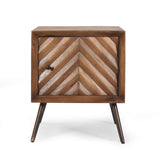 Christopher Knight Home® - Noble House - Harrington Mid-Century Modern Handcrafted Mango Wood Cabinet, Dark Brown and Black