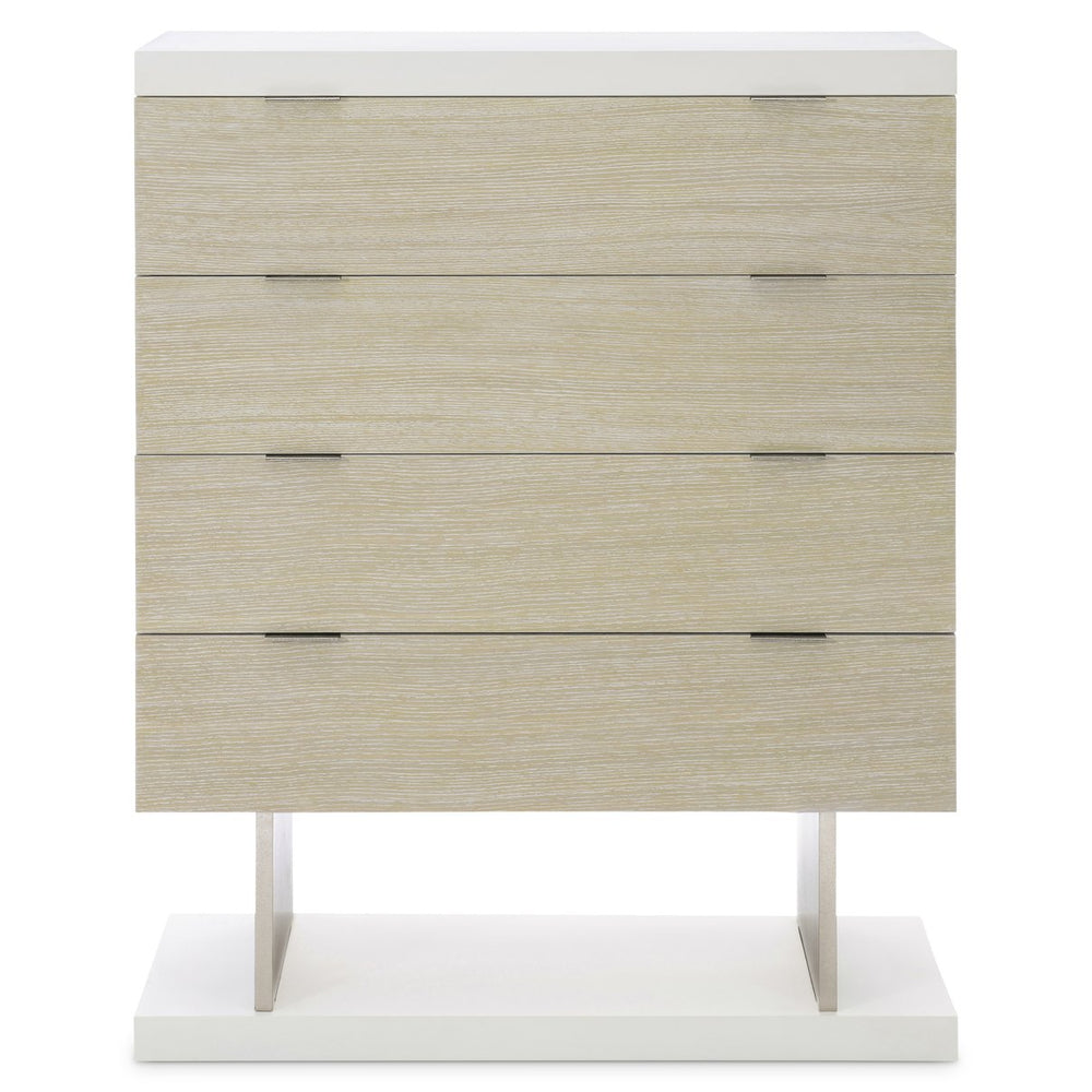 Bernhardt Bernhardt Solaria Tall Drawer Chest Reimagined: Rustic-Modern Oak & Nickel Accents, Vertical Storage Artistry 310117