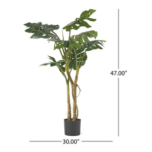 English Elm 120cm Artificial Monstera Tree Lifelike Tropical Split Leaf Plant for Living Spaces 70531.00