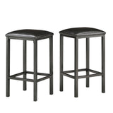 Homelegance By Top-Line Tosca Counter Height Metal Table Set with Faux Marble Top Black Metal