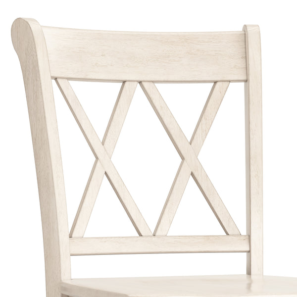 Homelegance By Top-Line Juliette X-Back Bar Height Chairs (Set of 2) White Rubberwood
