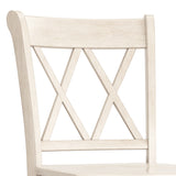 Homelegance By Top-Line Juliette X-Back Bar Height Chairs (Set of 2) White Rubberwood