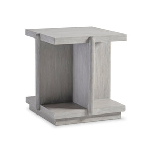 Bernhardt Bernhardt Sereno Square Side Table With Partitioned Shelves, Grigio Oak Finish, Rustic Modern Accent 329124