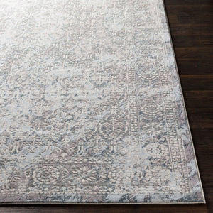 Livabliss Genesis Traditional Motif Machine Woven Polyester Accent Rug for Entryway or Bedroom Light Slate, Wh 2'7" x 7'7" GNS2304-2776