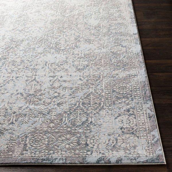 Livabliss Genesis Traditional Motif Machine Woven Polyester Accent Rug for Entryway or Bedroom Light Slate, Wh 2'7" x 7'7" GNS2304-2776
