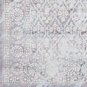 Livabliss Genesis Traditional Motif Machine Woven Polyester Accent Rug for Entryway or Bedroom Light Slate, Wh 2'7" x 7'7" GNS2304-2776