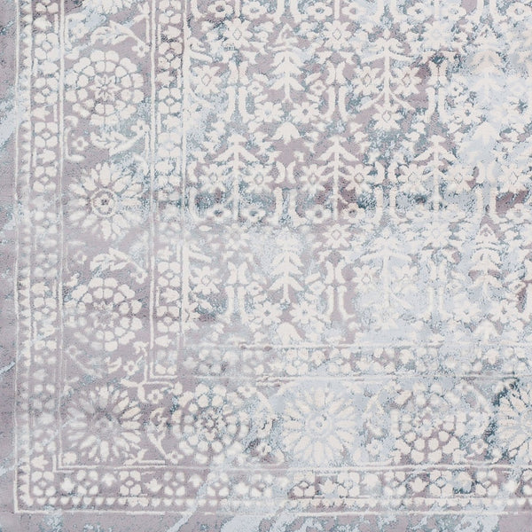Livabliss Genesis Traditional Motif Machine Woven Polyester Accent Rug for Entryway or Bedroom Light Slate, Wh 2'7" x 7'7" GNS2304-2776