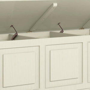 English Elm Connaught Antique White Storage Bench Trunk - Classic British Colonial Design With Ample Storage Space B136P158535