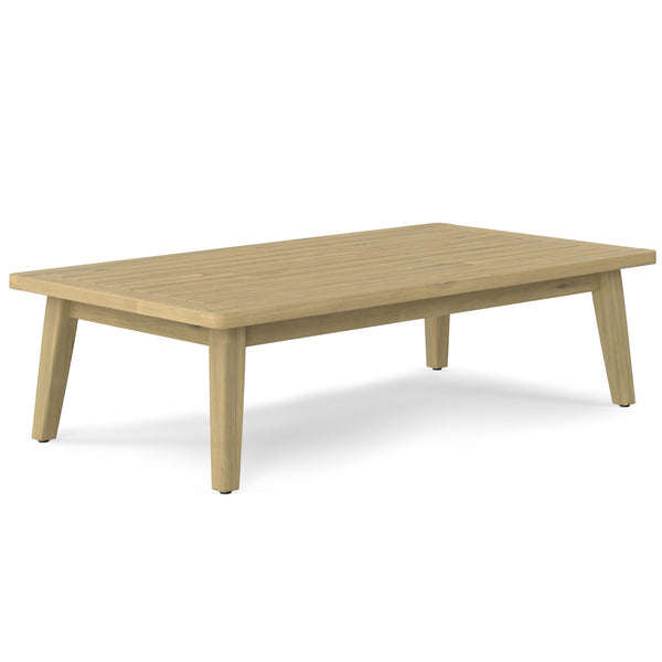 English Elm Palmetto Solid Acacia Outdoor Coffee Table in Light Teak — Handcrafted, Weather-Resistant 43.3"W B136P159371
