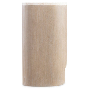 Bernhardt Bernhardt Loggia Buffet With Travertine Top — Fluted Scalloped Doors, Wire-Brush Oak, Soft-Close Storage (34"H) 345135