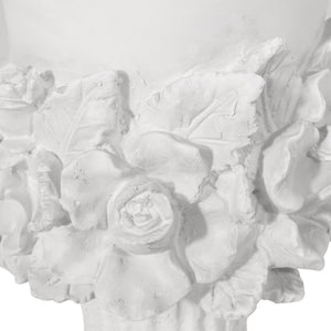 English Elm Mgo Handcrafted Urn Planter Pedestal Style Weather Resistant Patio Garden Accent 63410.00WHI