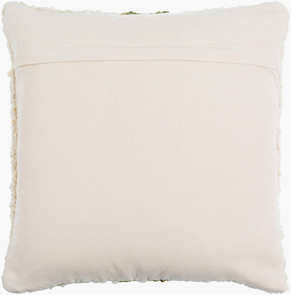 Surya Dagny Luxurious 18"X18" Wool & Cotton Accent Pillow – Elegant Home Decor With Intricate Stitching Ivory Wool,Cotton,Cotton Gny001-2222