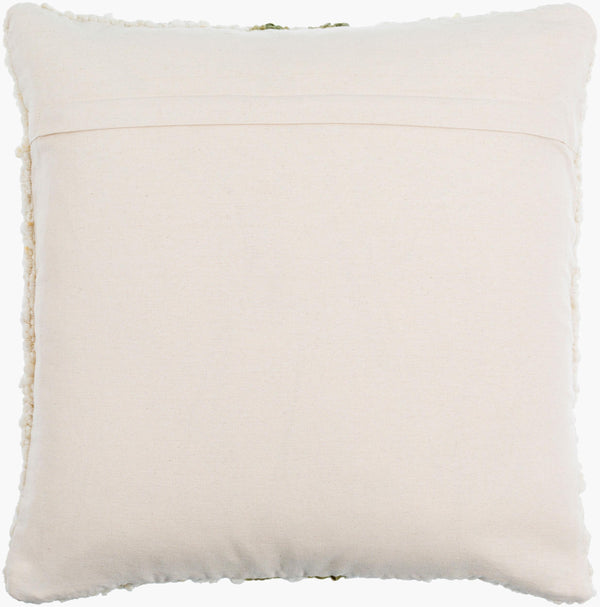 Surya Dagny Luxurious 18"X18" Wool & Cotton Accent Pillow – Elegant Home Decor With Intricate Stitching Ivory Wool,Cotton,Cotton Gny001-2222