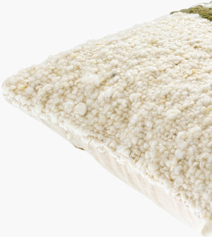 Surya Dagny Luxurious 18"X18" Wool & Cotton Accent Pillow – Elegant Home Decor With Intricate Stitching Ivory Wool,Cotton,Cotton Gny001-2222