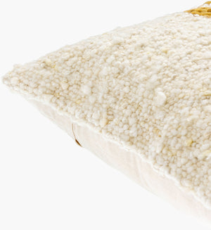 Surya Dagny Luxurious 18"X18" Wool & Cotton Accent Pillow – Elegant Home Decor With Intricate Stitching Ivory Wool,Cotton,Cotton Gny002-2020p