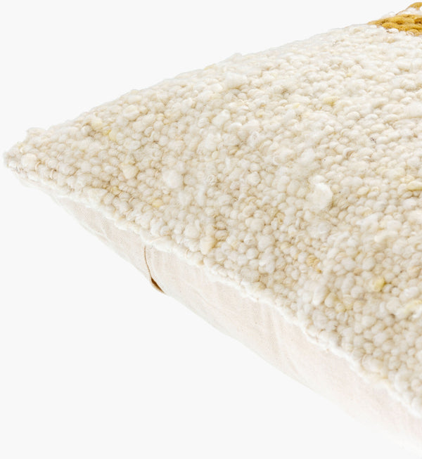 Surya Dagny Luxurious 18"X18" Wool & Cotton Accent Pillow – Elegant Home Decor With Intricate Stitching Ivory Wool,Cotton,Cotton Gny002-2020p