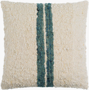 Surya Dagny Luxurious 18"X18" Wool & Cotton Accent Pillow – Elegant Home Decor With Intricate Stitching Deep Teal Wool,Cotton,Cotton Gny003-1818