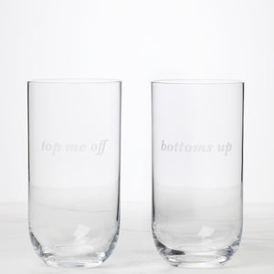 Lenox Kate Spade Bottoms Up & Top Me Off Hiball Glasses, Set of 2 Clear, NO COLOR GLASS,CRYSTAL 897455