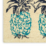 Nourison WaverlyWav17 Greetings WGT25 Machine Made Tufted  Indoor/Outdoor   Rug Aqua, Aqua 100% Coir 99446324405