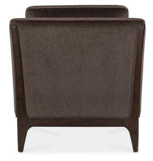 Hooker Furniture Sopower Headrestia Chair Merrimac Mink Velvet, Solid Cherry Frame, Caviar Finish, Plush Transitional Accent Seat SS208-01-489