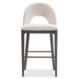 Bernhardt Bernhardt Raff Upholstered Barstool Sculpted Shelter Back Solid Wood Base Kitchen Island L25590