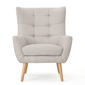 English Elm Club Chair Tufted Back Rubberwood Legs Mid-century Modern Accent Seat for Living Rooms 60751.00WET