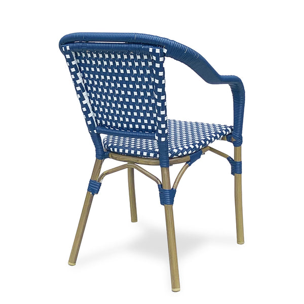 English Elm Bistro Chair Set of 2 French Country Woven Aluminum Outdoor Patio Seating Pair 72906.00NVY