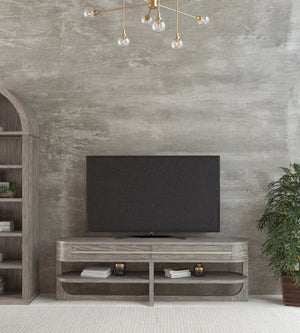 A.R.T. Furniture Vault Entertainment Console - New Traditional Mink Finish With Spacious Drawers & Stylish Shelf Design Gray Parawood Solids,White Oak Veneers 285422-2354